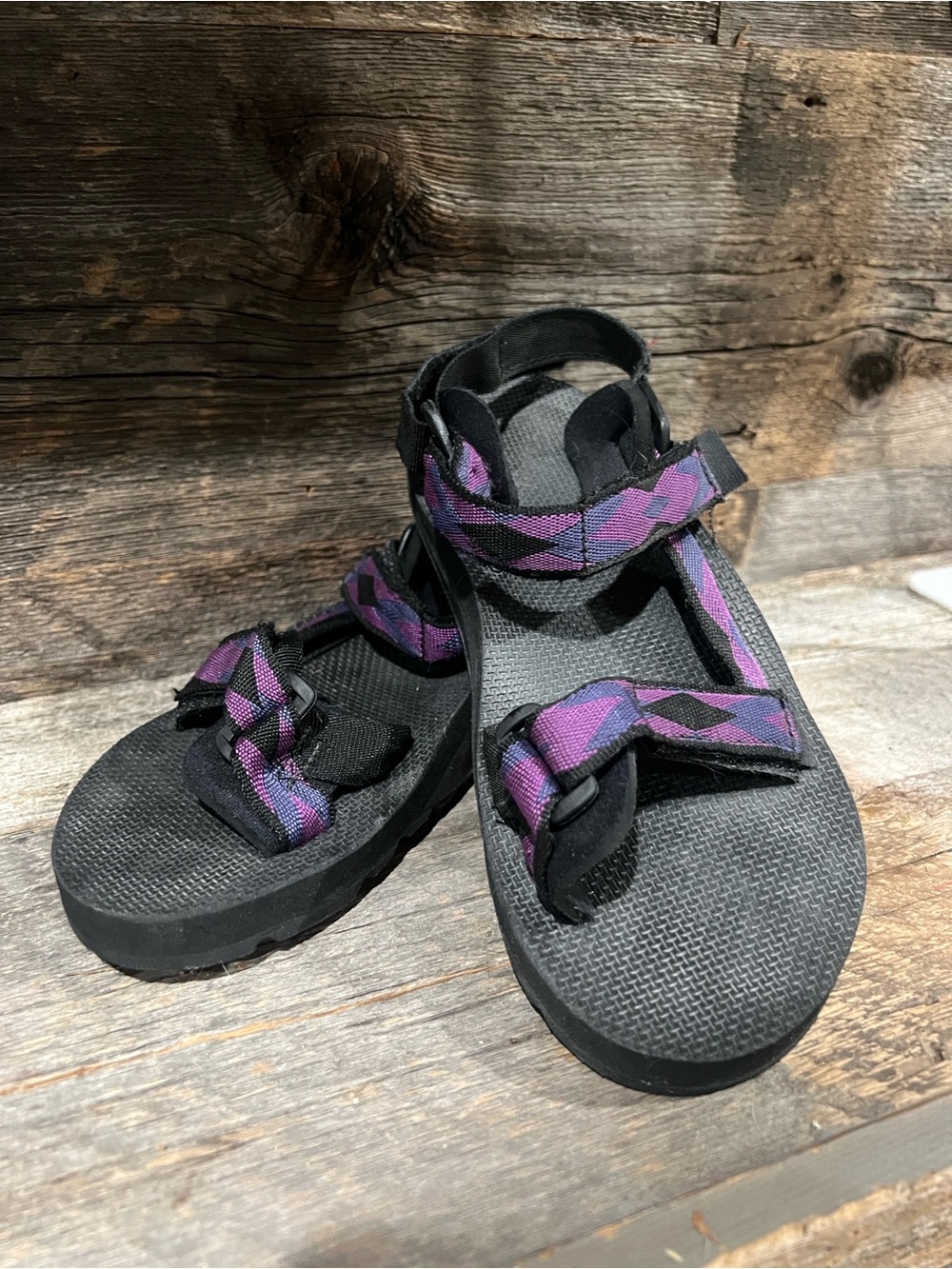 Woman’s Merrill Air Cushion Adjustable and padded Sandals with Purple Straps